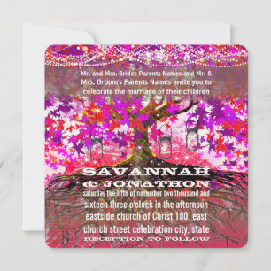 Raízes do Amor Convite para Casamento de Árvore 