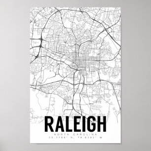 Raleigh NC Minimalist Map Art Poster