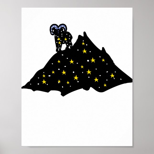 Ram on Space Mountain | Cosmic Silhouette Poster (Frente)