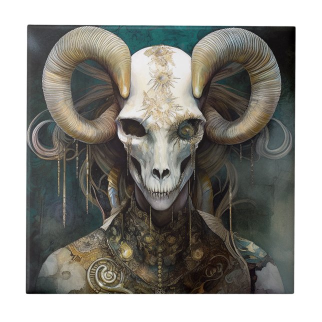 Ram Skull Surreal Fantasy Art (Frente)