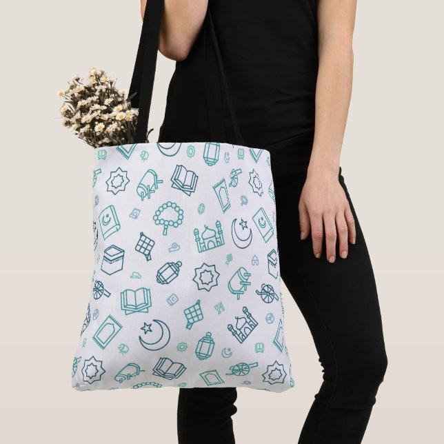 Ramadan Doodles Tote Bag (Close Up)