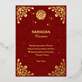 Ramadan Kareem Gold Foil Islamic Invitation Card