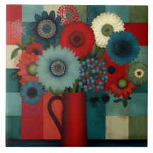 Ramagem de Mirtilo Azul em Patchwork de Fazenda