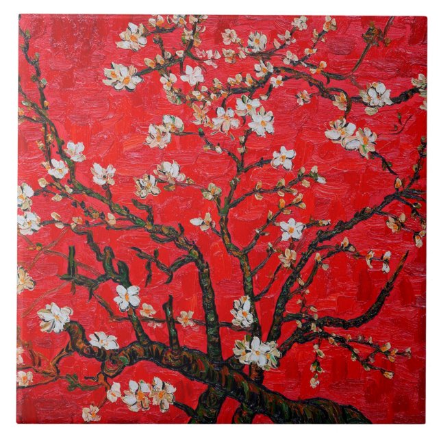 Ramais de Almond Tree em Blossom, Van Gogh (Frente)