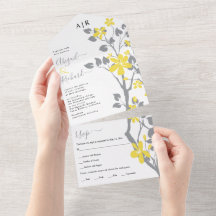 Ramal de cinza com iniciais de flores amarelas cas