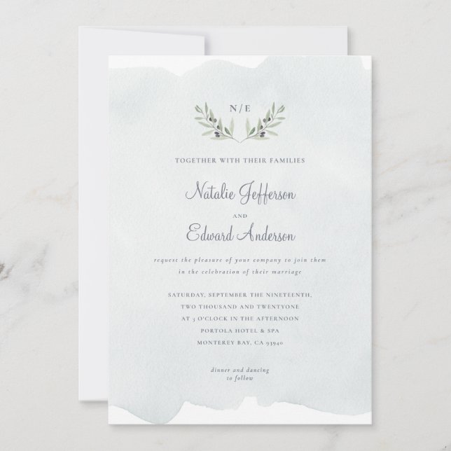 Ramal de oliveira pintado + aquarela (Frente)