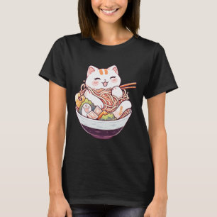 Ramen Cat Kawaii Neko Cute Animes Camisa Para Home