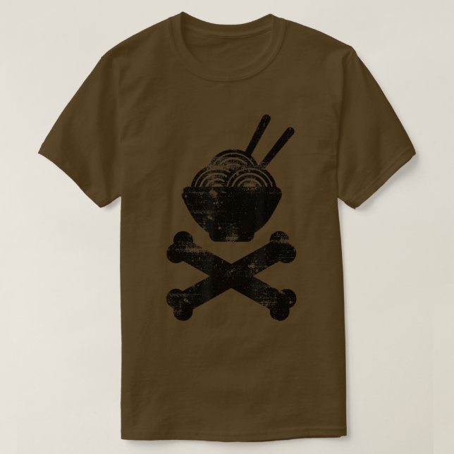 Ramen Crossbones camisa de colheita (Frente do Design)
