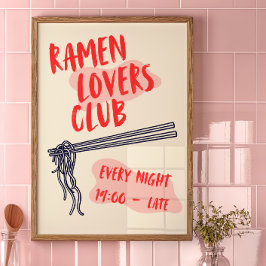Ramen Lovers Club | Poster de decoração de cozinha
