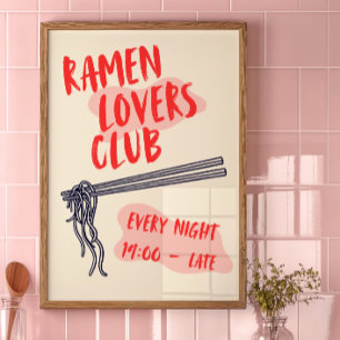Ramen Lovers Club   Poster de decoração de cozinha