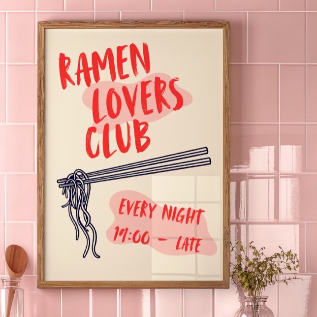 Ramen Lovers Club | Poster de decoração de cozinha (Criador carregado)