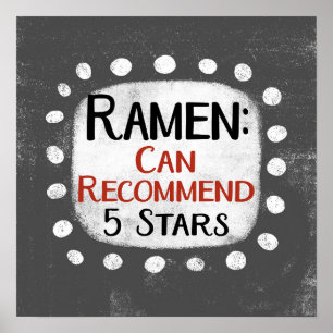 Ramen Review 5 Stars Poster Wall Art