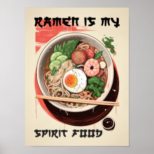 Ramen Spirit Comida de Poster de conforto de Comid