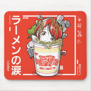 Ramen Tears Noodle Anime Girl Mousepad