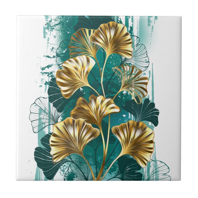 Ramificação com Ouro deixa Ginko Biloba (Frente)