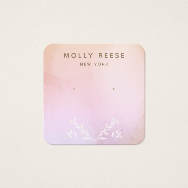 Ramificações de Aquarela Rosa que Ouvem o Canto Ar (Frente)