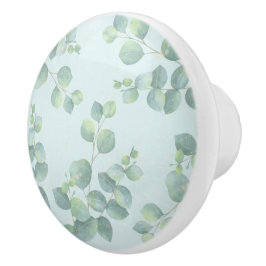 Ramificações pálidas no Botão Cerâmico Verde Suave