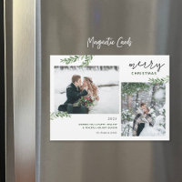 Ramificações verdes 2 Cartão de Natal magnético fo