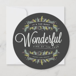 Raminhos Sazonais Cartão de Foto de Férias Redondo