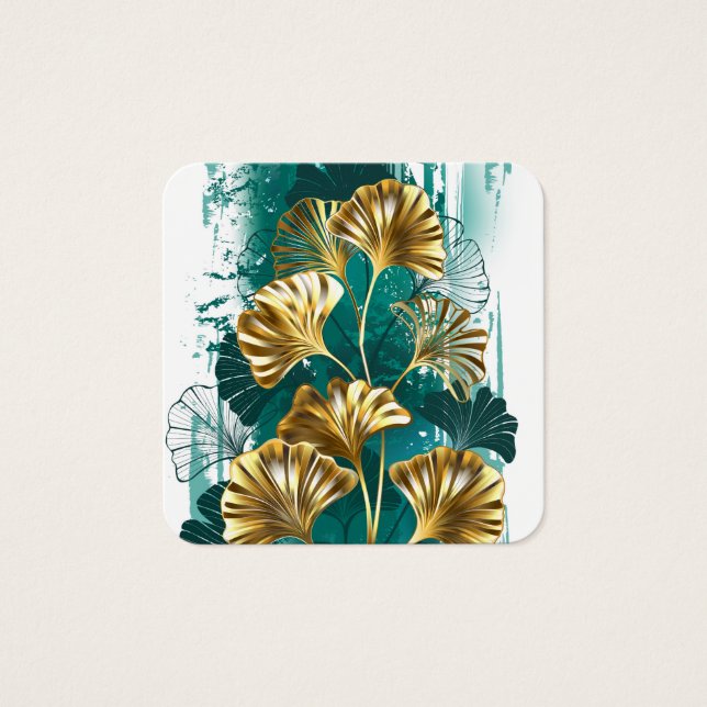 Ramo com folhas douradas Ginko Biloba (Frente)