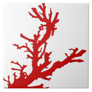 Ramo coral - vermelho coral e branco escuros