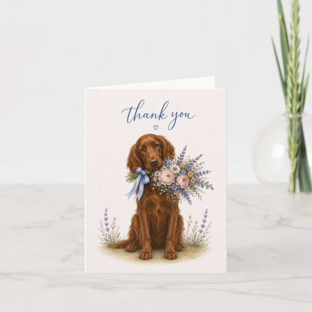 Ramo de Flores Irish Setter Agradecimento (Frente)