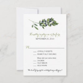Ramo de Oliveira em Aquarela | RSVP de Casamento
