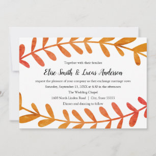 Ramo Outono Horizontal - Convite de Casamento