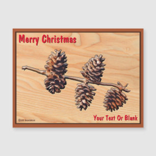 Ramo Pine Cone Na Madeira