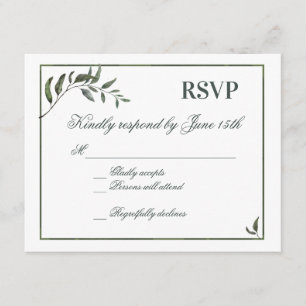 Ramo verde RSVP Wedding elegante do salgueiro da