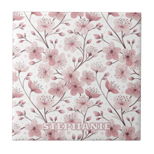 Ramos Brancos de Flor de Cerejeira Rosa Romântica