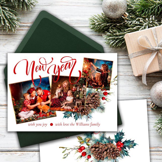 Ramos de água. Ano Novo com Cartão de Saudação Fot (Criador carregado)