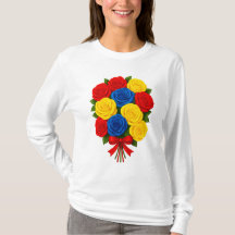 Ramos de Rosas Camiseta Feminina Manga Longa