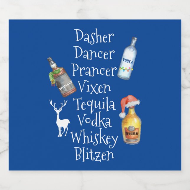 Ramos nomes Álcool Tequila Vodka Natal (Rótulo Único)