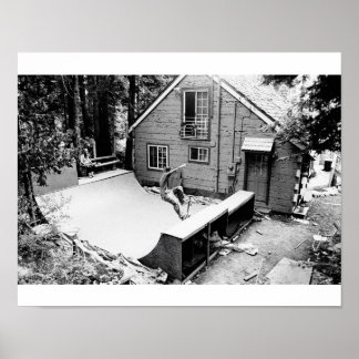 Rampa de skate, impressão preto e branco