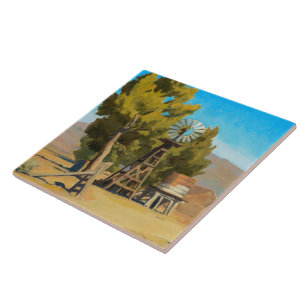 Ranch Windmill, Carson, Nevada por Maynard Dixon