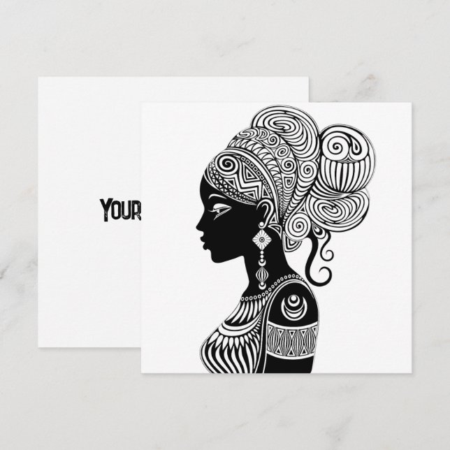 Rapariga africana Retrato Tribal Tatuagem (Frente/Verso)