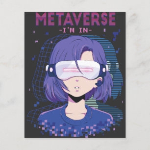 Rapariga anime óculos de realidade virtual Flyer