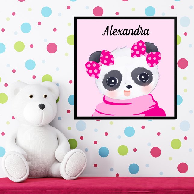 Rapariga Bebê Panda Pink Fotografia Impressão (Criador carregado)