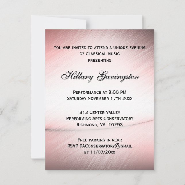 Rapariga Cigana Reproduz Convite Único Violino (Verso)