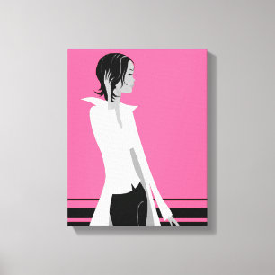 Rapariga com Canvas de Moda de Atitude