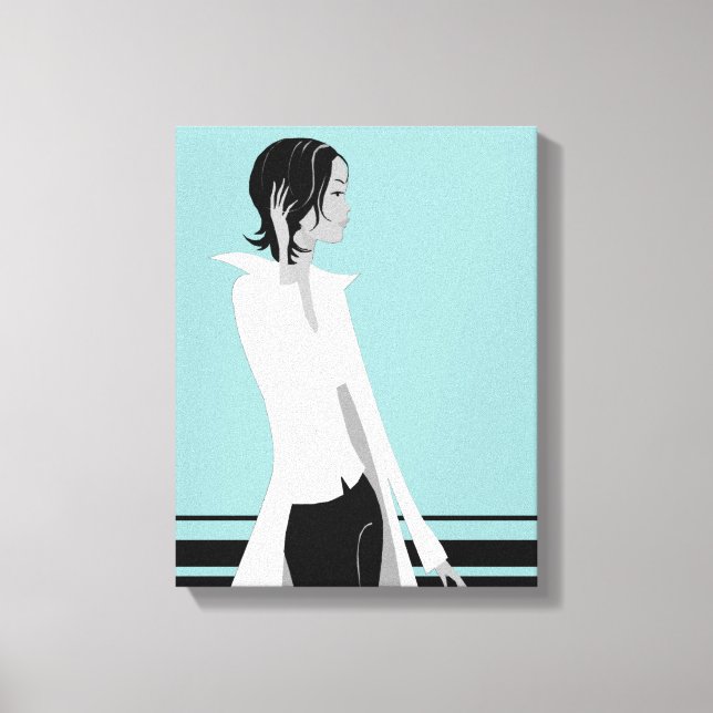 Rapariga com Canvas de Moda de Atitude (Frente)