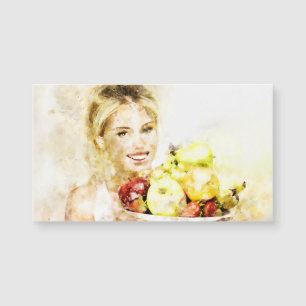Rapariga com Cartão Magnético fruta