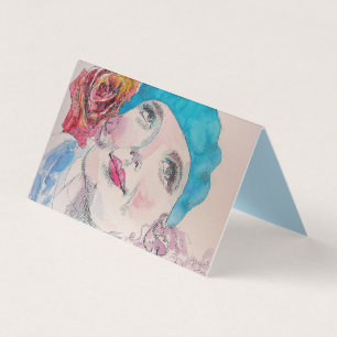 Rapariga com Conjunto de Cartão Beret de Rosa verm