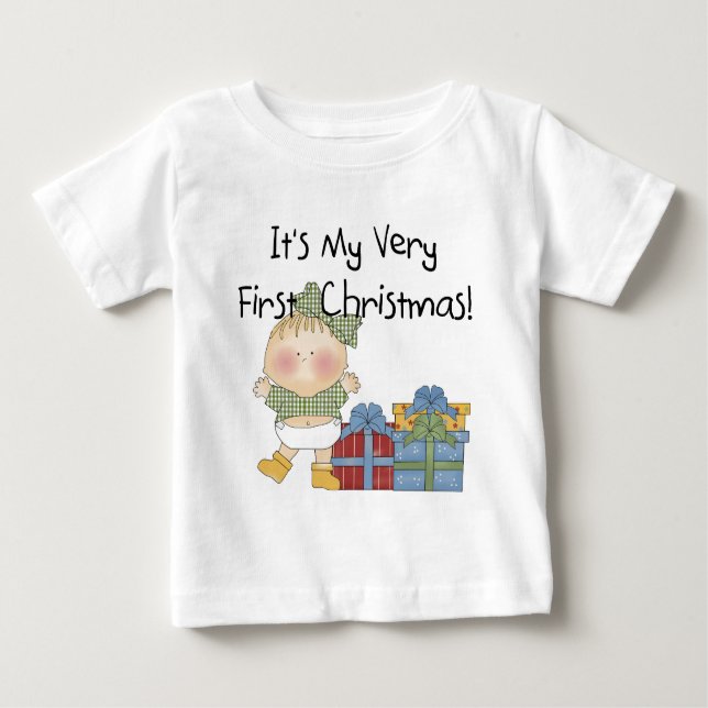 Rapariga com presentes 1rua Camisetas de Natal e p (Frente)