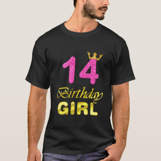 Rapariga de aniversário de 14 anos Camisa 14 de an