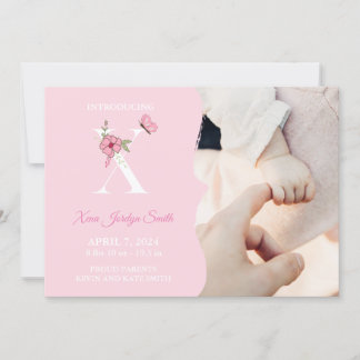 Rapariga de Anúncio de Nascimento X Inicial