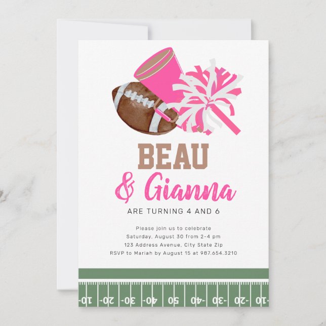 Rapariga de Convite de aniversário Combinado (Frente)