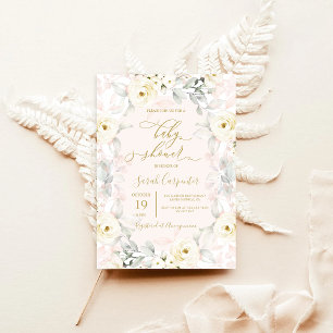 Rapariga de Convite para Chás de fraldas Blush