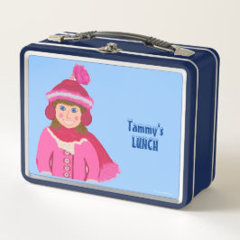 Rapariga de inverno Rosa Vermelho Branco, Chapéu d